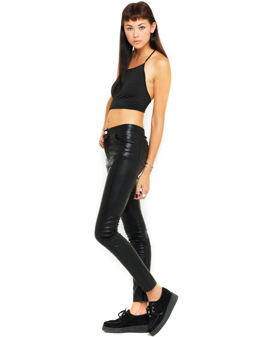 Fonda Halter Crop Top in Black - Image 3