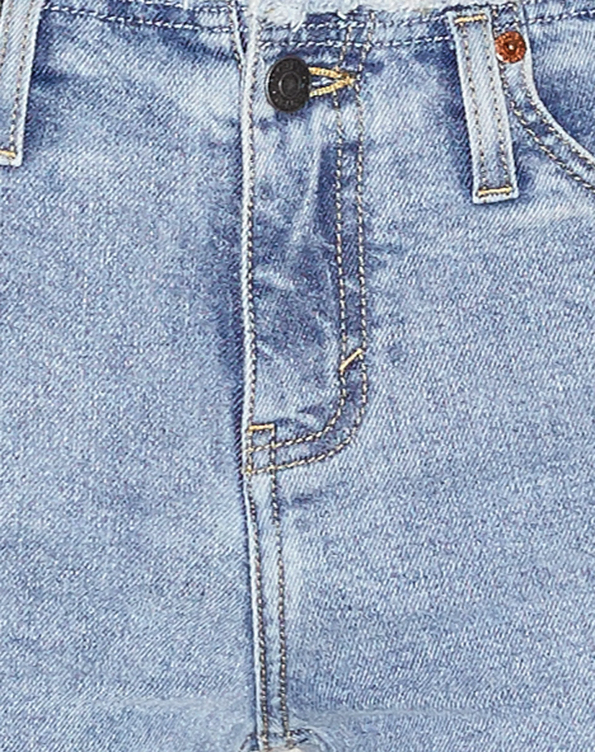 Frayed Low Rise Jeans in Light Wash Blue - Image 7
