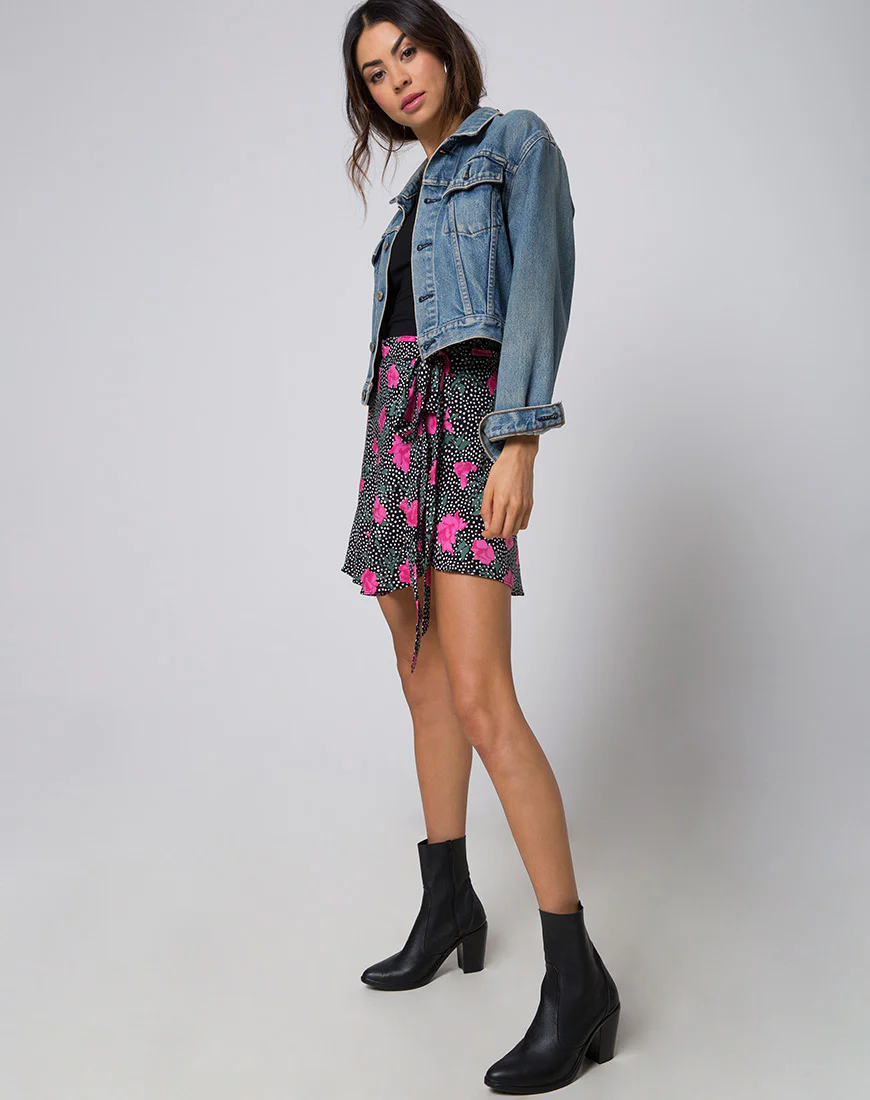 Freena Wrap Skirt in Paradise Polka - Image 3