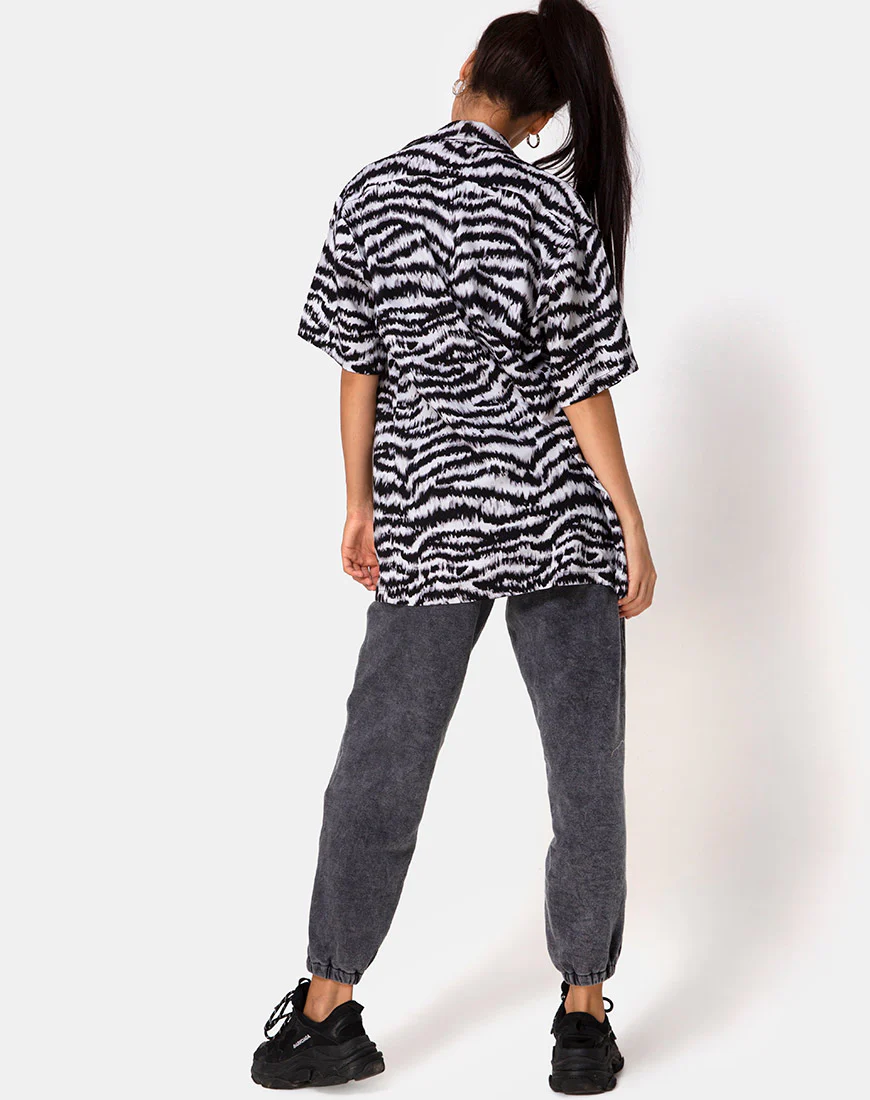 Fresia Mini Dress in Animal Drip Grey - Image 4