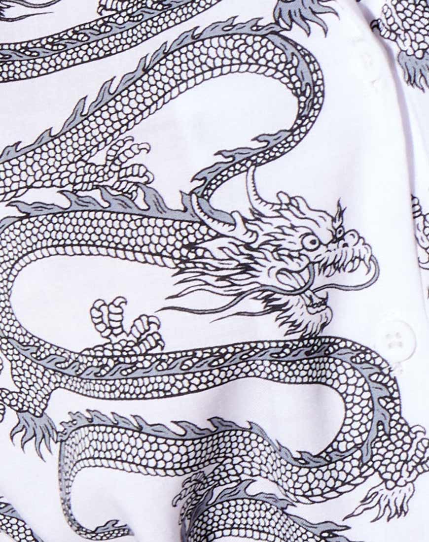 Fresia Dress in Dragon Rope White Placement - Image 6