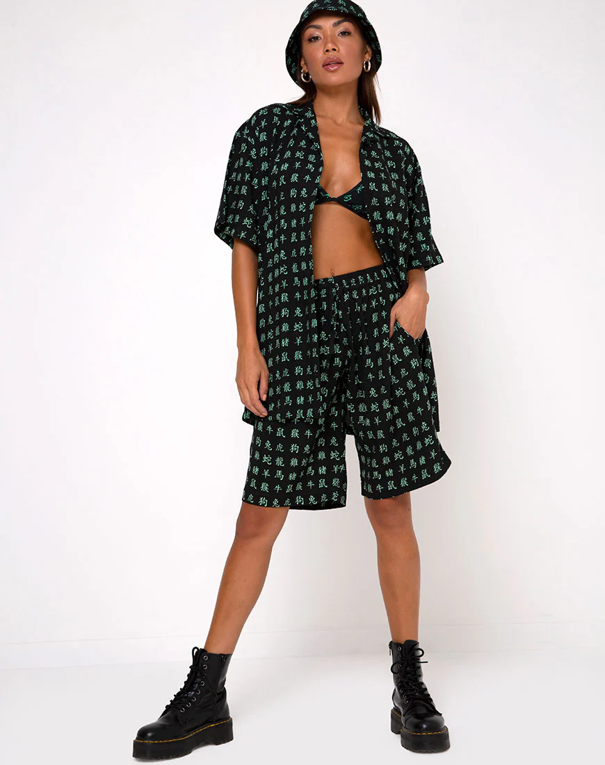 Fresia Dress in Hidden Charm Black and Peppermint - Image 7
