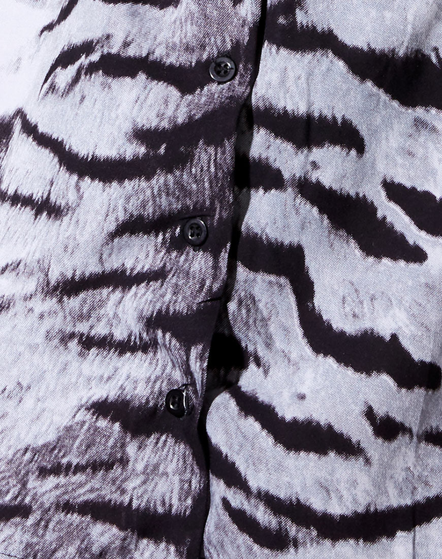 Fresia Shirt Dress in Tiger Full Silver Placement - Image 5