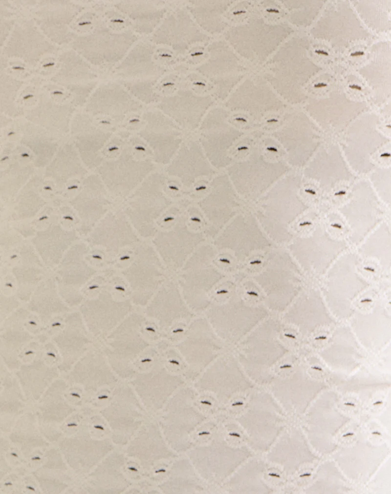 Fukama Sleeveless Top in Stretch Broderie Cream - Image 6