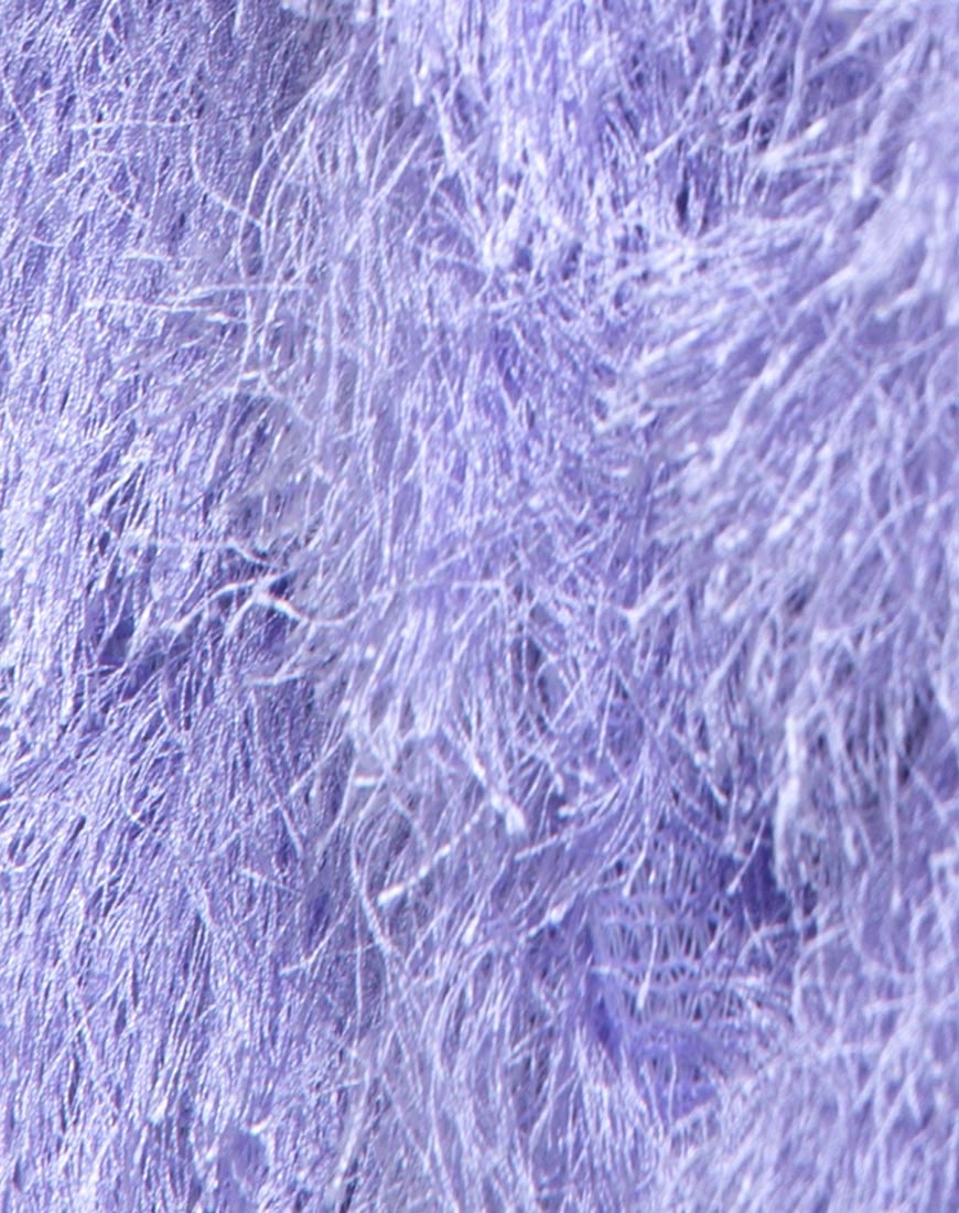 Fur Ball Jacket in Faux Fur Lilac - Image 5