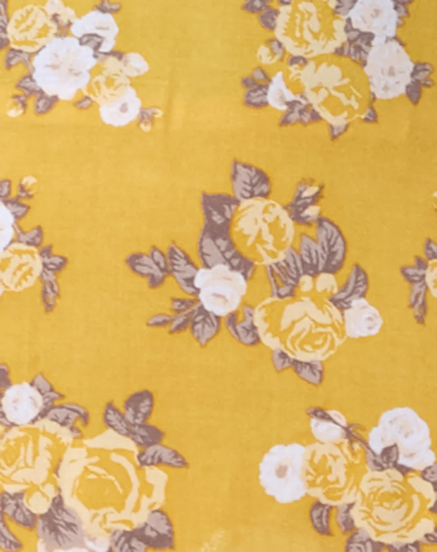 Gaelle Skater Skirt in Rose Bunch Yellow - Image 6