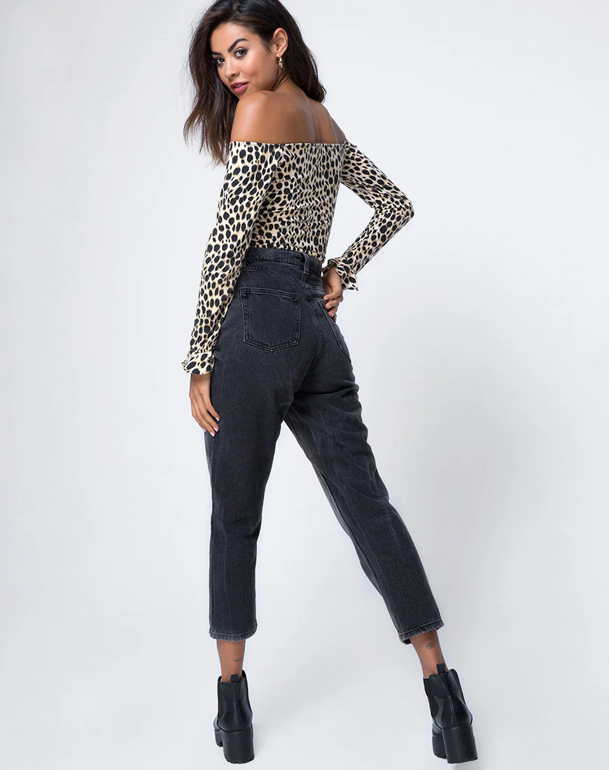 Gaga Off The Shoulder Top in Cheetah - Image 4