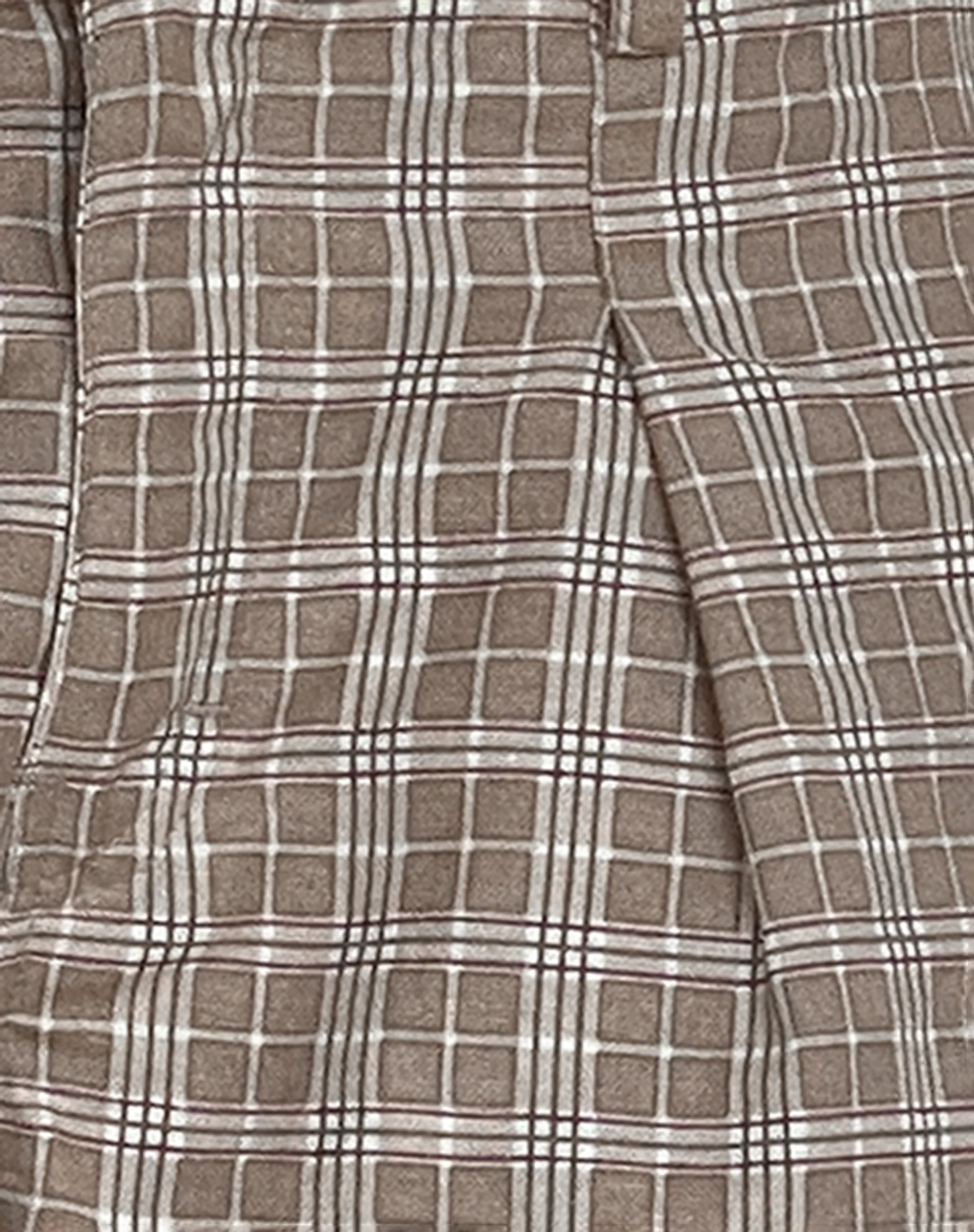 Gail Longline Shorts in Taupe Check - Image 5