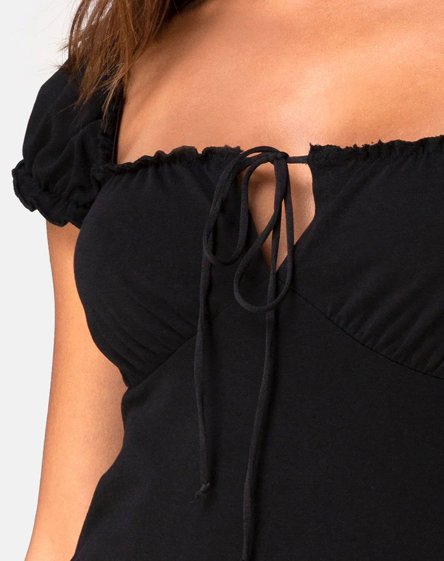 Gaina Dress in Black Jersey - Image 5