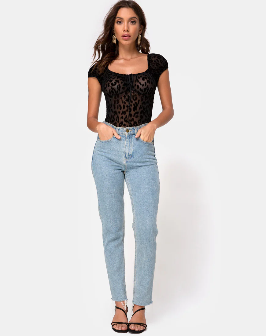 Galacta Bodice in Animal Black Net - Image 3