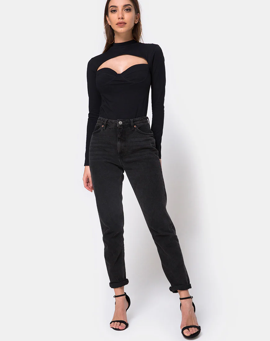 Galantis Cutout Bodice in Black - Image 3