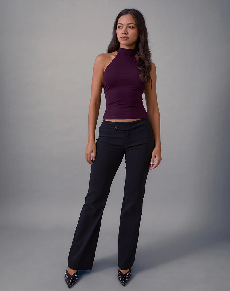 Galile High Neck Top in Jersey Fig - Image 2