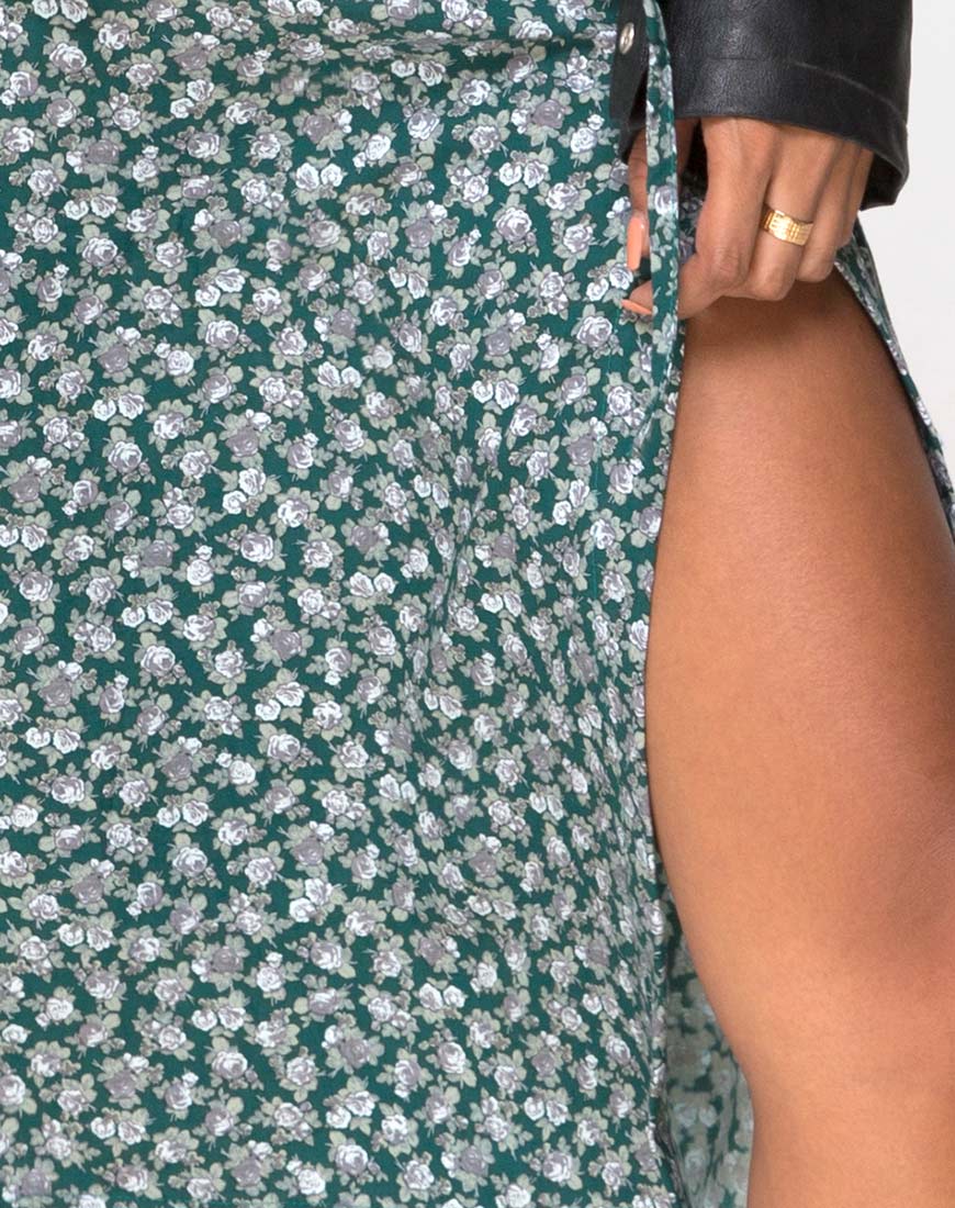 Gamaris Skirt in Floral Bloom Green - Image 5