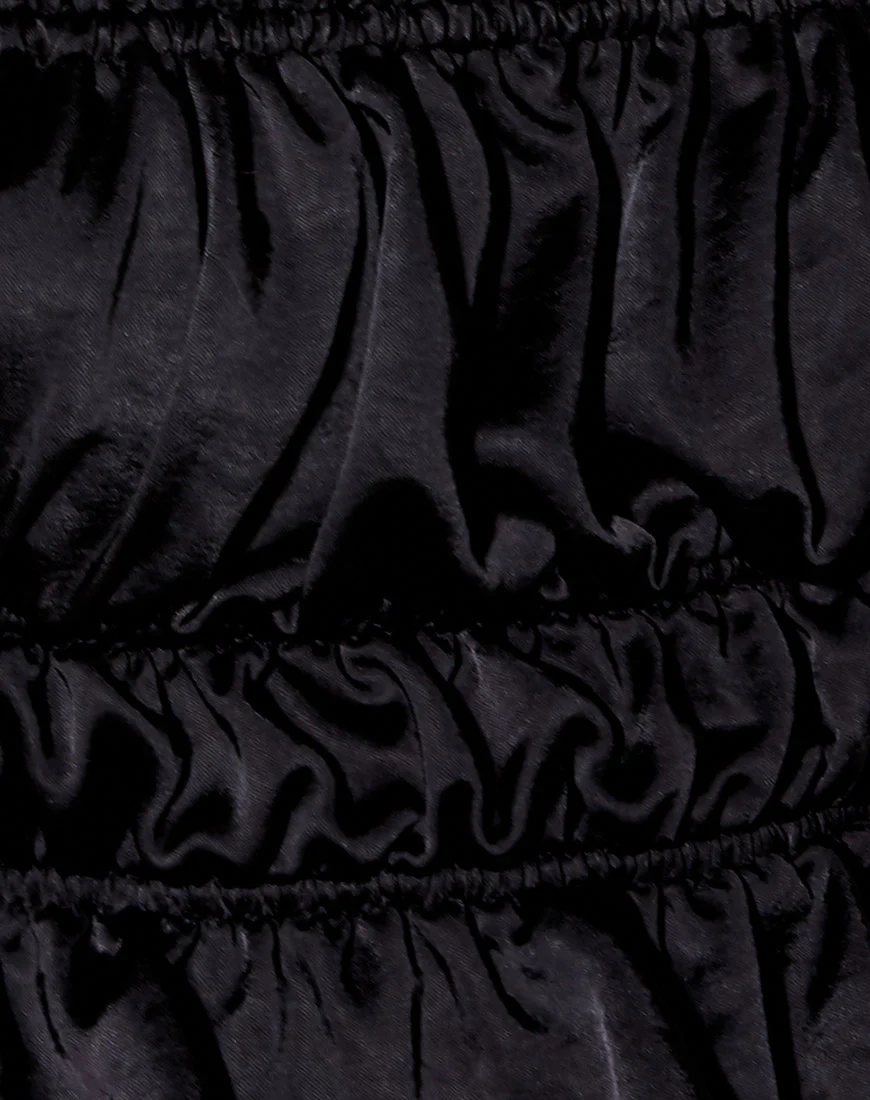 Gamera Cami Top in Heavy Satin Black - Image 5