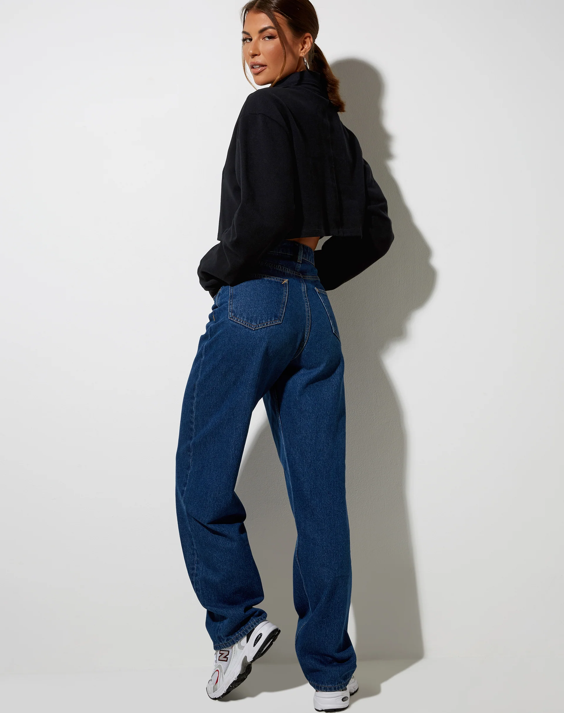 Gandi Crop Top in Black with Motel Work Clothing Label - Image 4