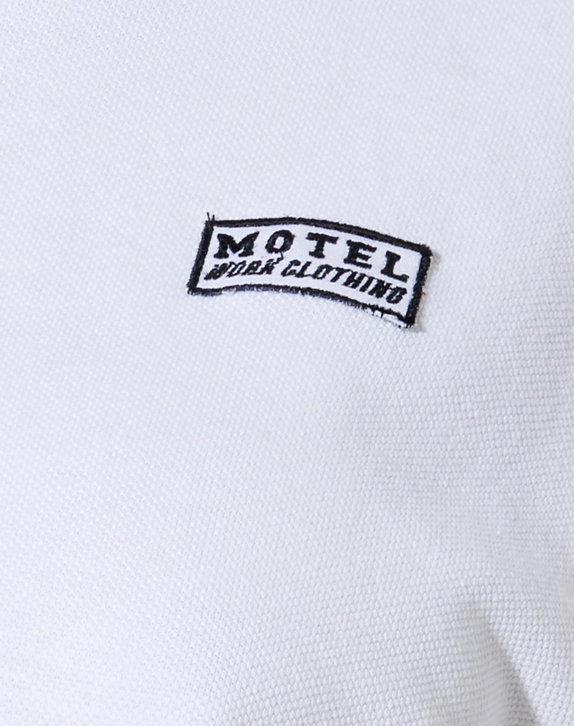 Gandi Crop Top in White with Motel Work Clothing Label - Image 5