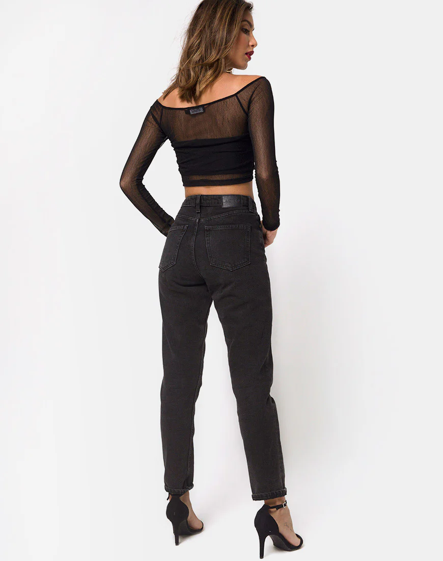 Ganida Crop Top in Black - Image 4