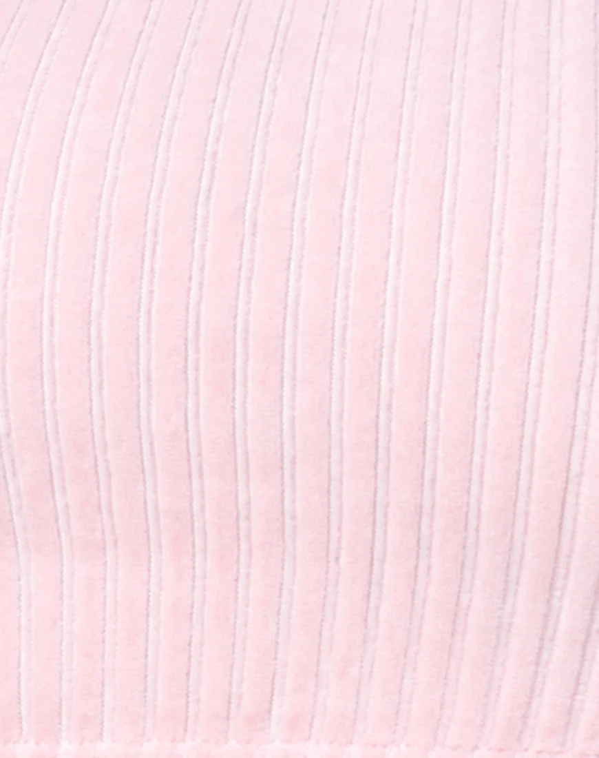 Ganis Long Sleeve Crop Top in Fluffy Knit Candy - Image 5