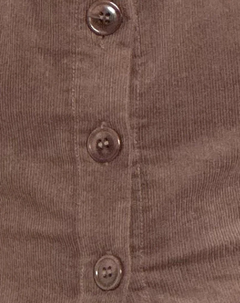 Ganita Vest in Babycord Brown - Image 6