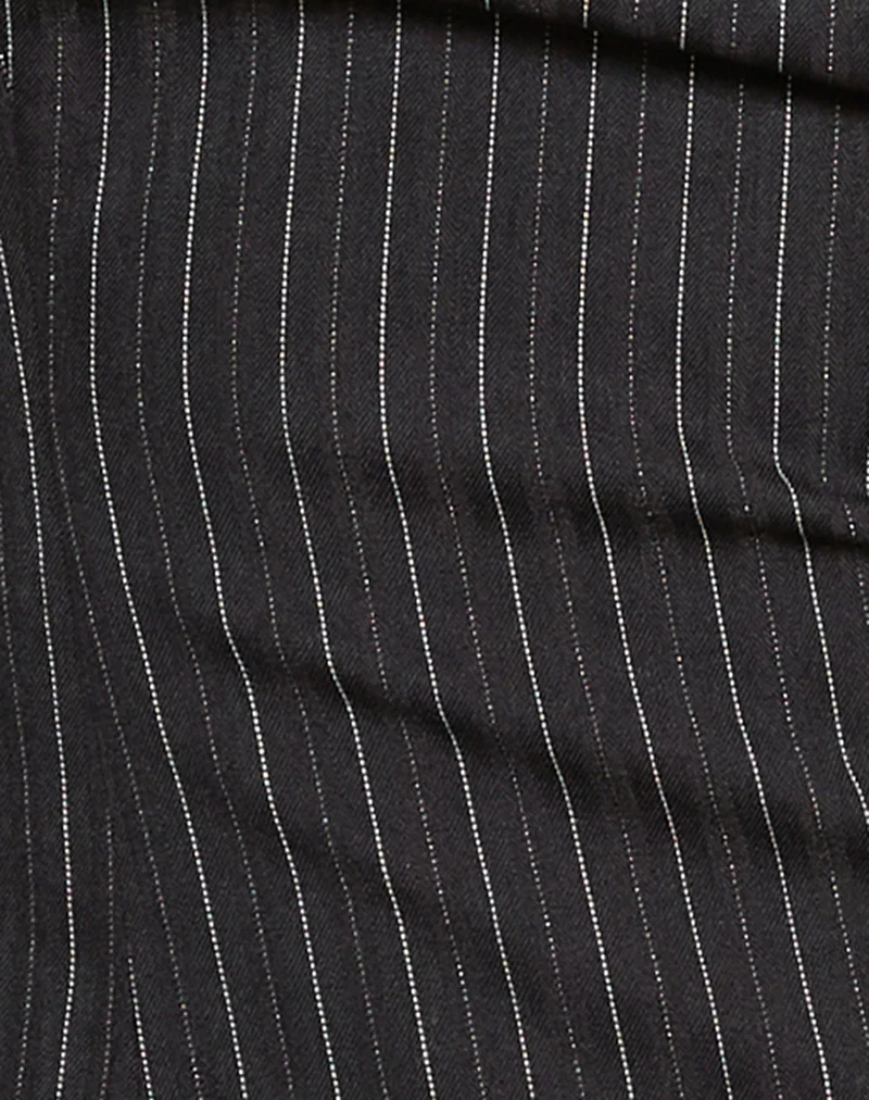Ganta Slim Trouser in Pinstripe Black - Image 5