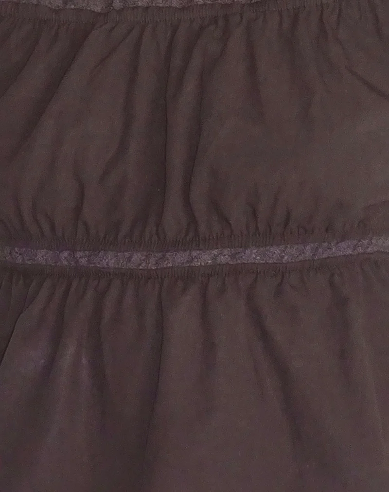 Gapita Bardot Top in Poplin Deep Mahogany - Image 5