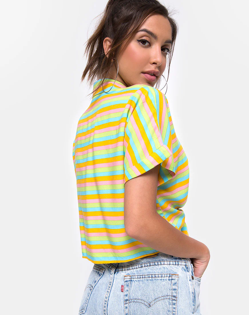 Gapo Tie Up Shirt in Sweet Stripe - Image 2