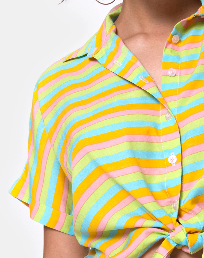 Gapo Tie Up Shirt in Sweet Stripe - Image 5
