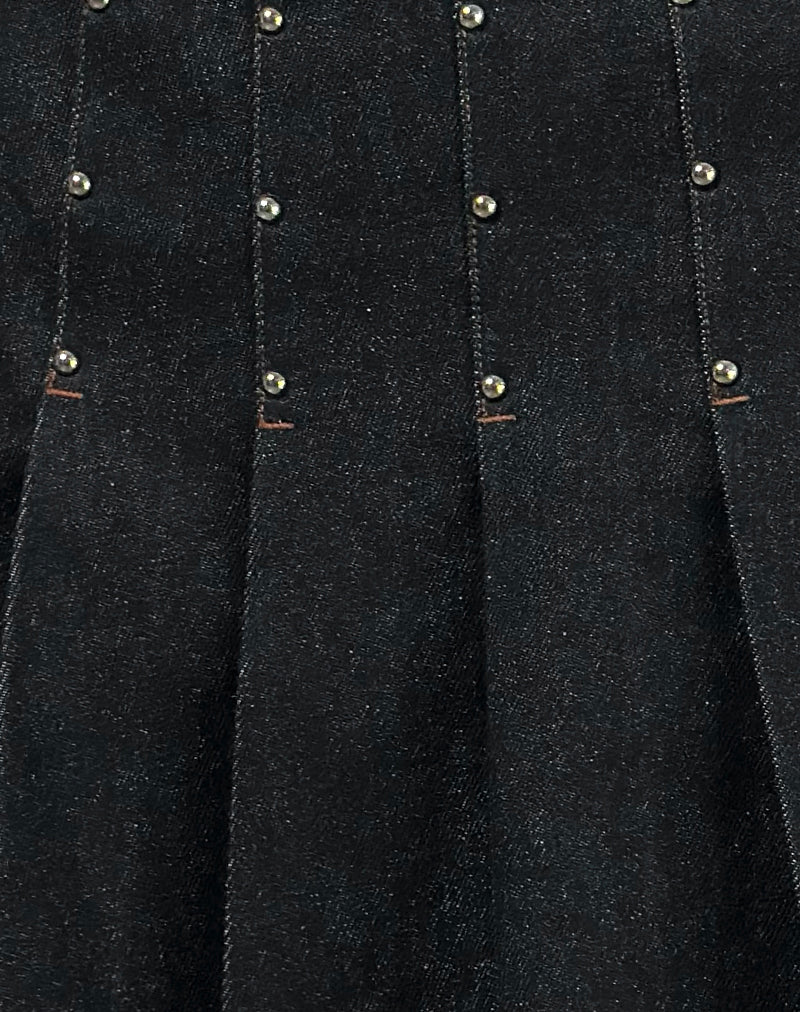Gatlin Skirt in Chambray Studs Black - Image 6