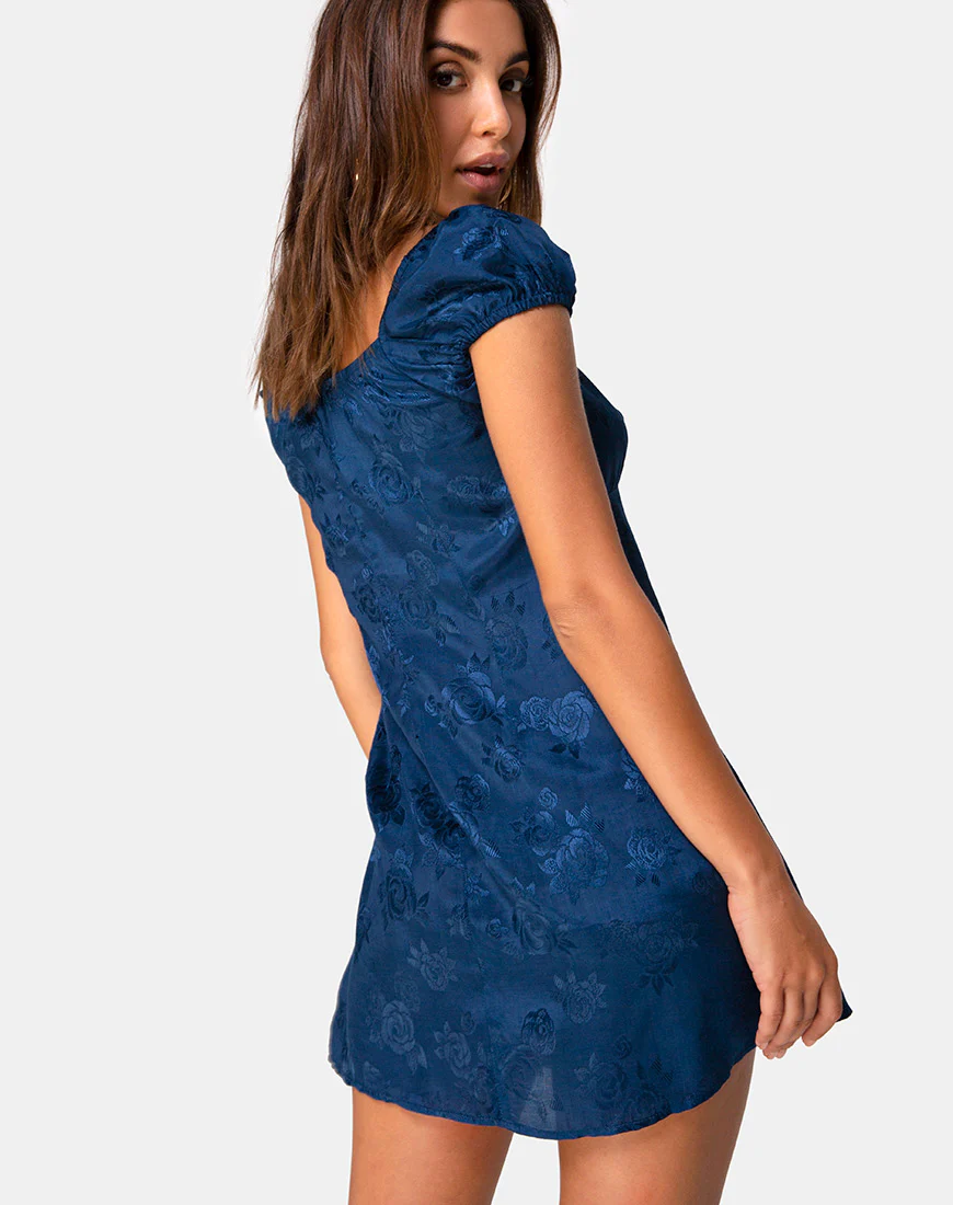 Gaval Mini Dress in Satin Rose Midnight - Image 2