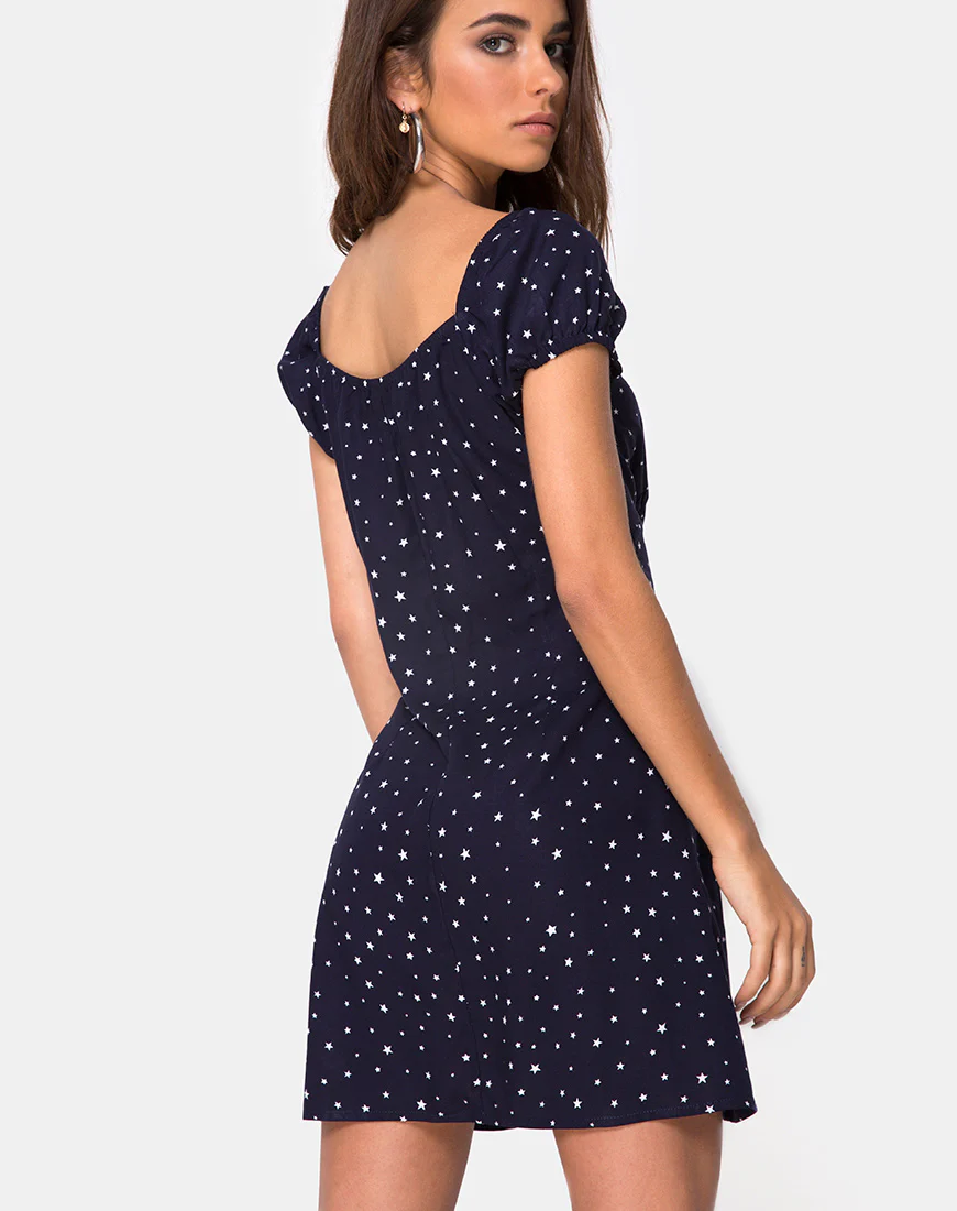 Gaval Mini Dress in Stars Struck Navy - Image 2