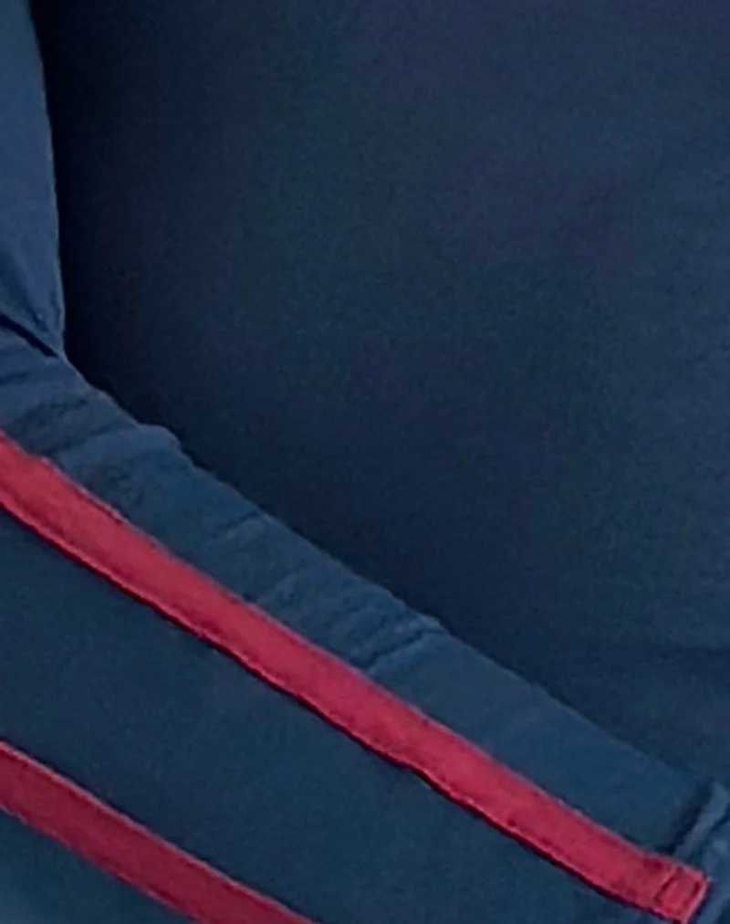 Gavya Bardot Long Sleeve Top in Navy with Adrenaline Red Stripe - Image 5