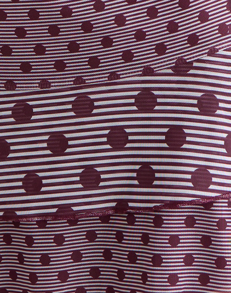Gayani Ruffle Skirt in Stripe Polka Plum - Image 7