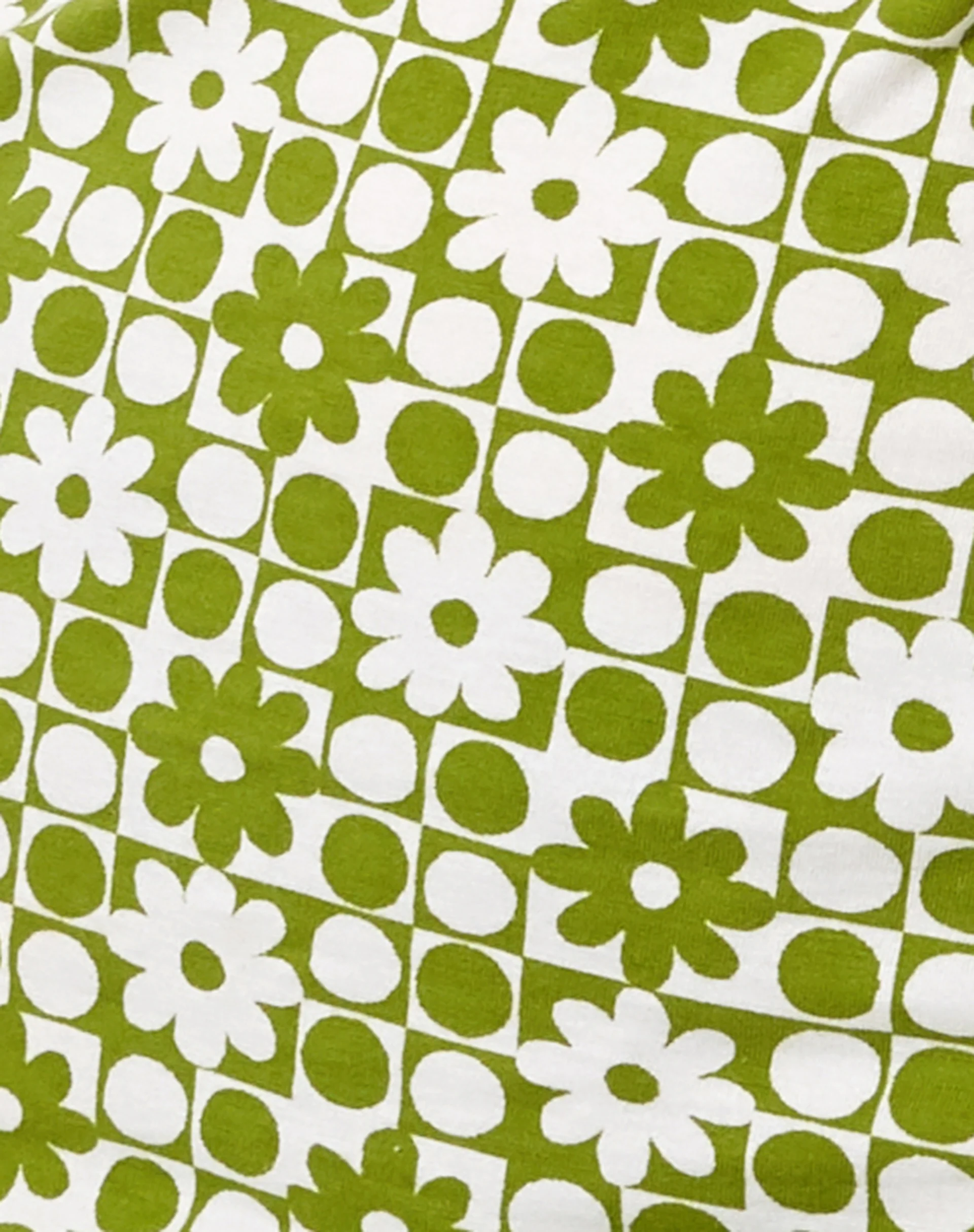 Gele Mini Dress in Patchwork Daisy Green - Image 5