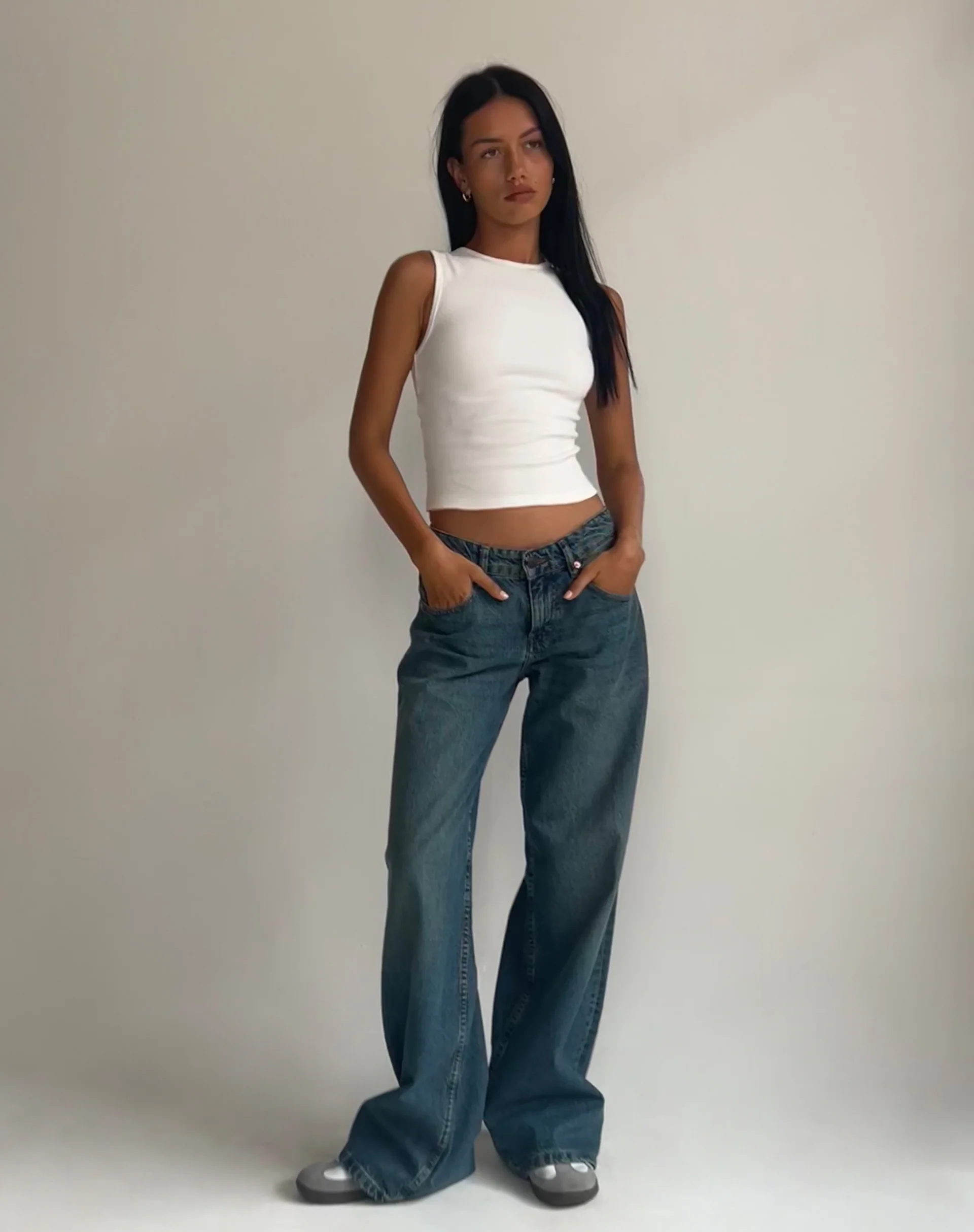 Gelsho Open Back Rib Tank Top in Off White - Image 4