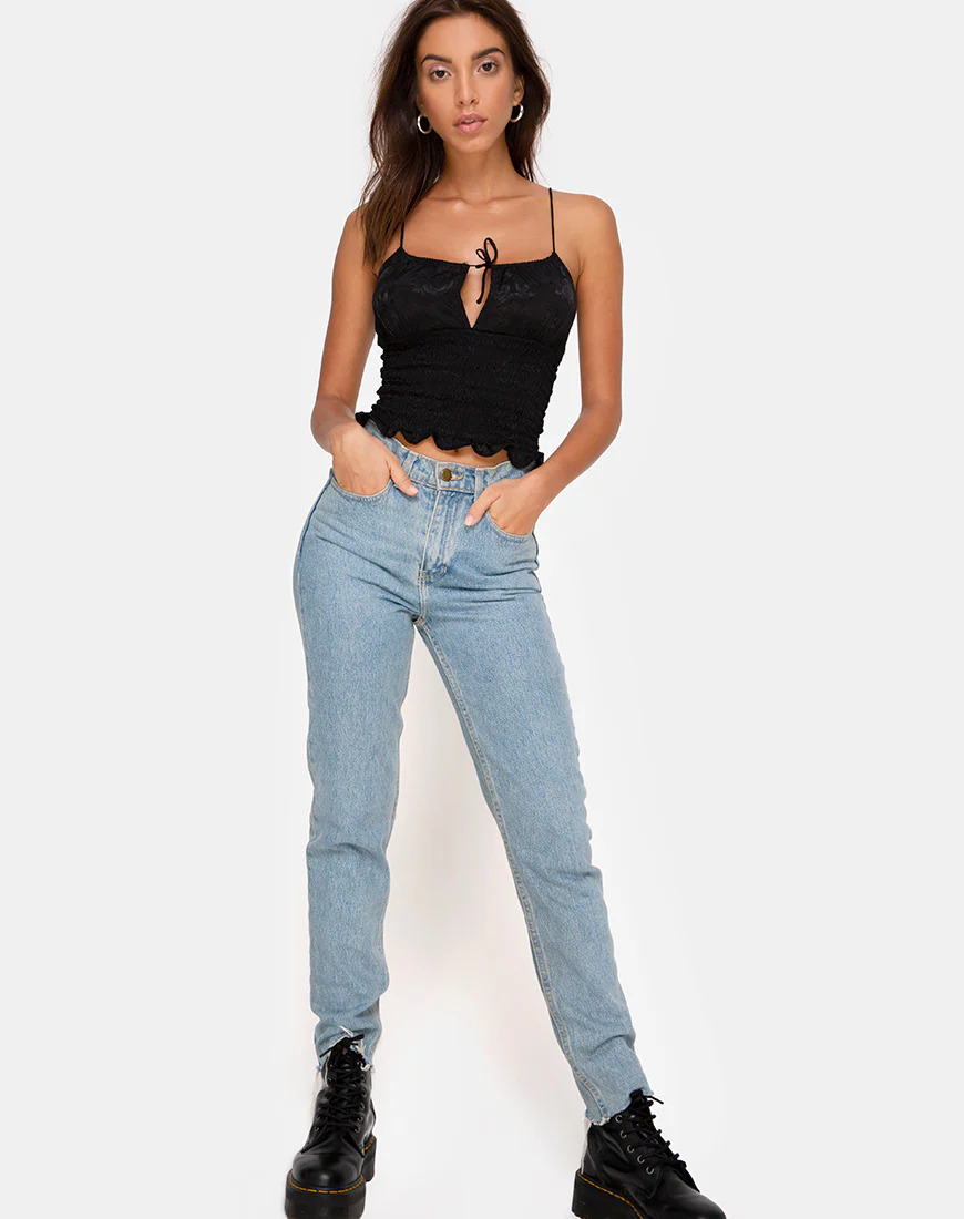 Gemala Top in Satin Rose Black - Image 3