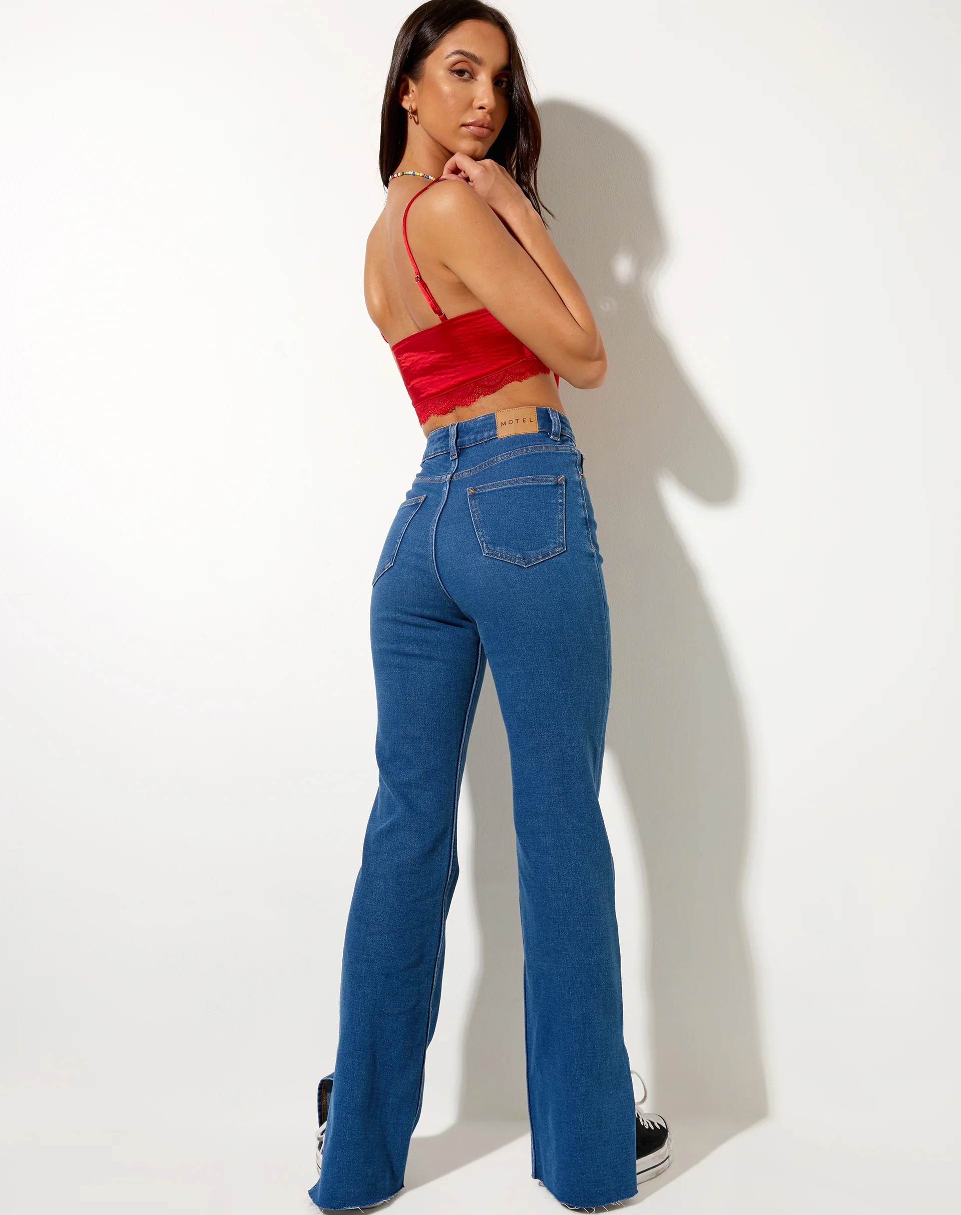 Gemlou Cami Top in Satin Red - Image 5