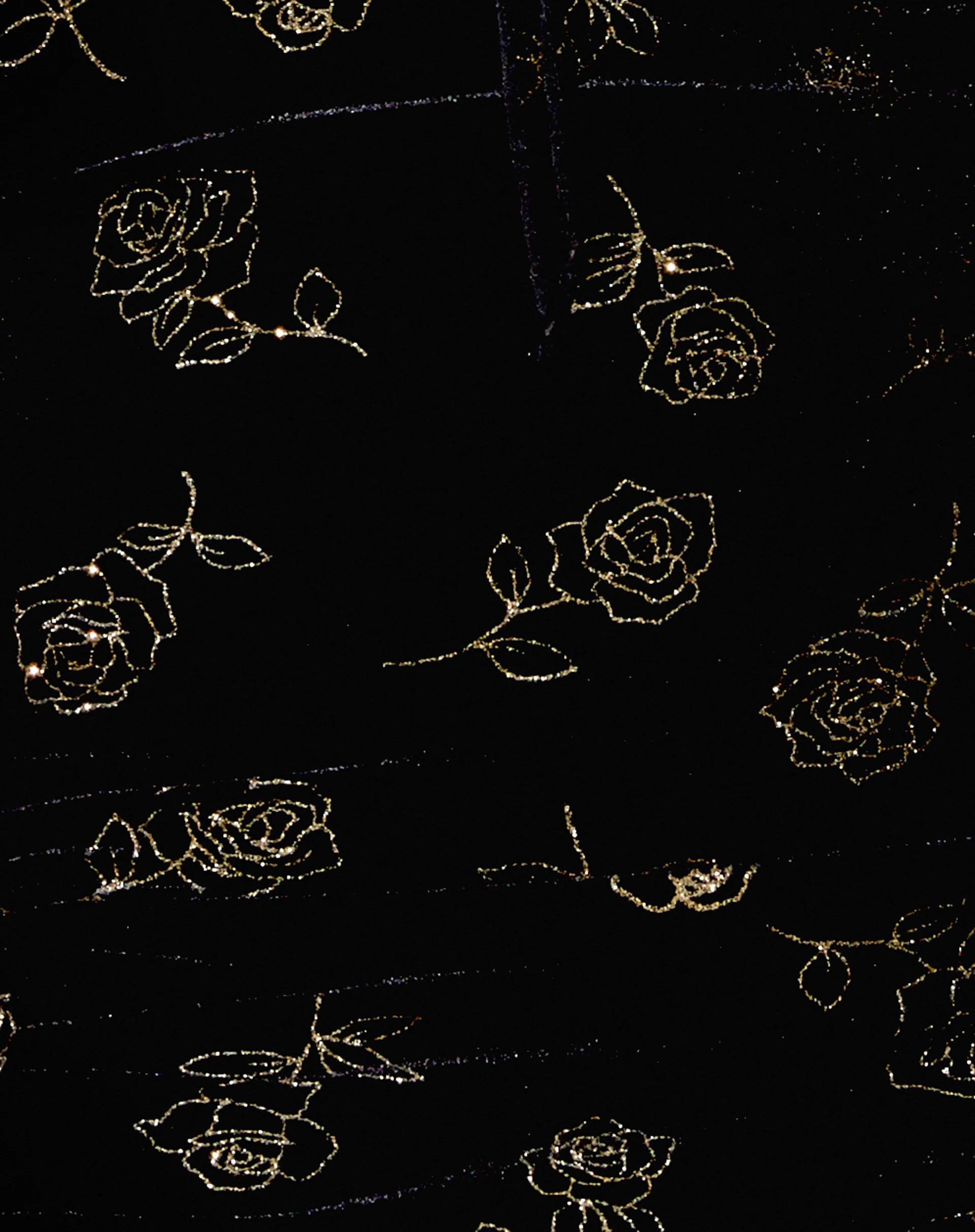 Genata Mini Dress in Black and Gold Rose Stamp - Image 5