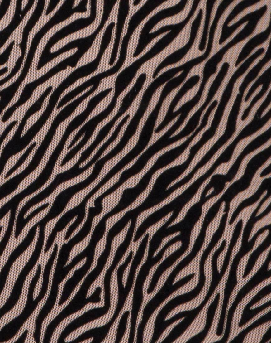 Geneva Bodycon Dress in Tiger Net Tan - Image 5