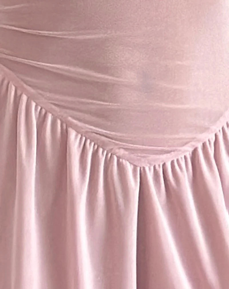 Geni Mini Dress in Mesh Baby Pink - Image 6