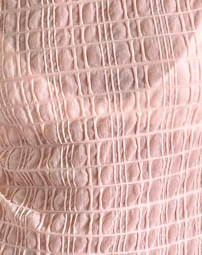 Georgia Textured Mesh Top in Blush Pink - Image 5
