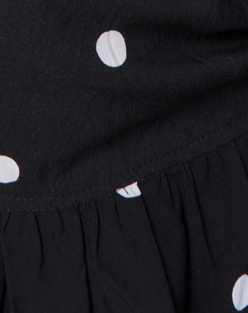 Giam Top in Polkadot Black and White - Image 5