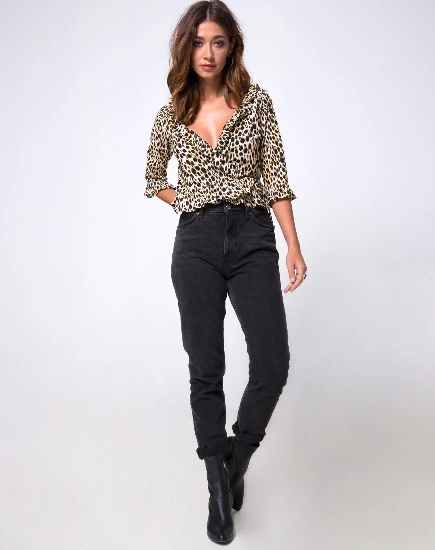 Giam Wrap top in Cheetah - Image 3