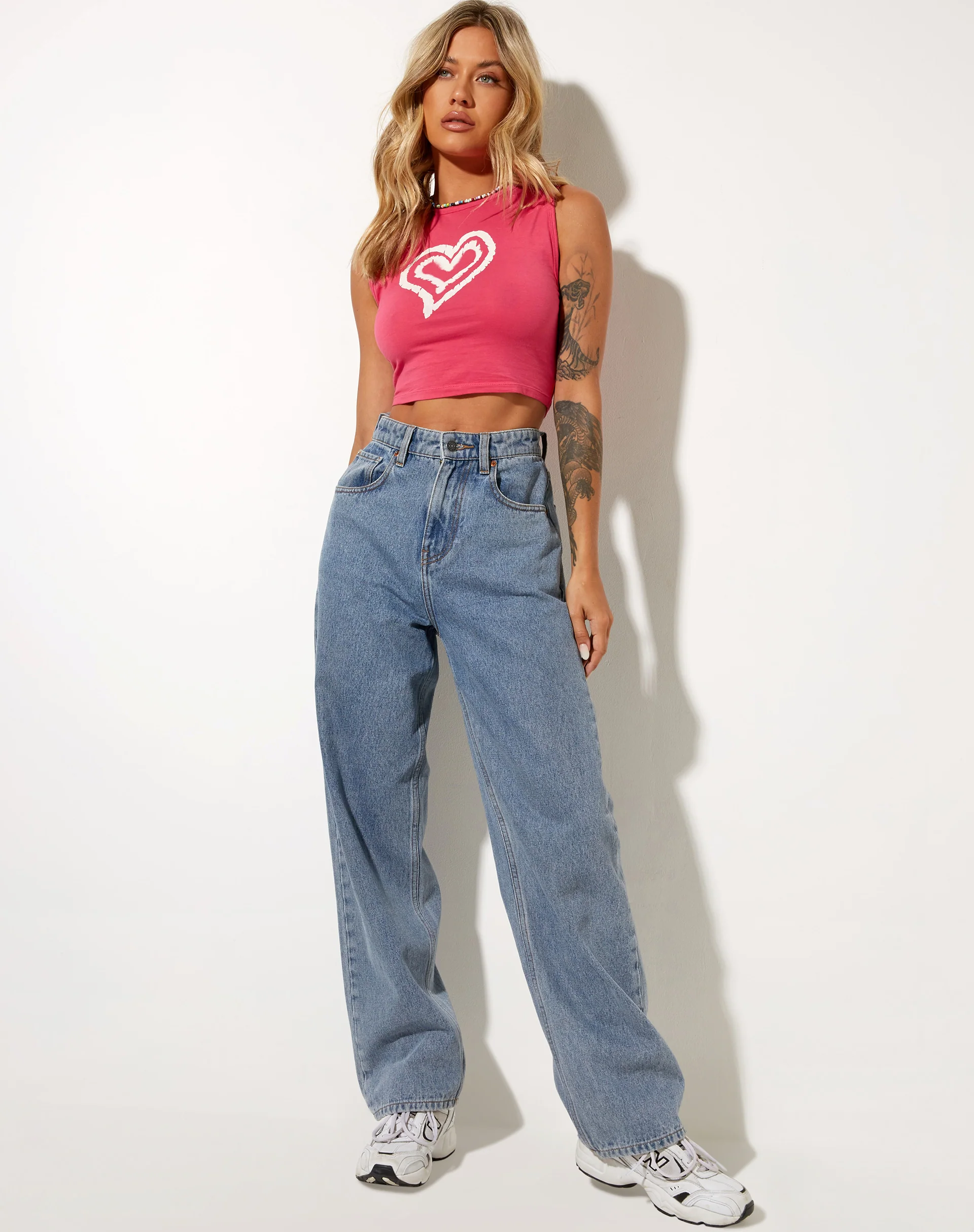 Gimon Crop Top in Hot Pink Heart - Image 4