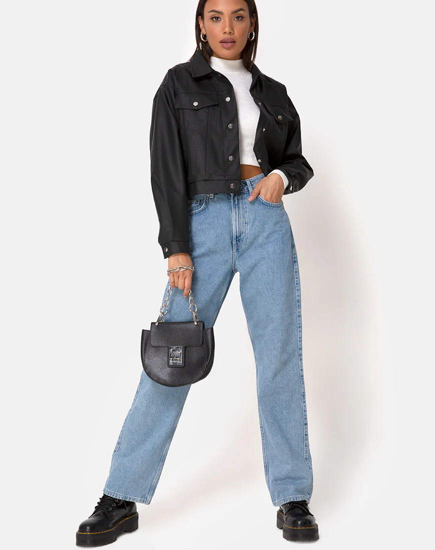 Gina Jacket in PU Black - Image 6