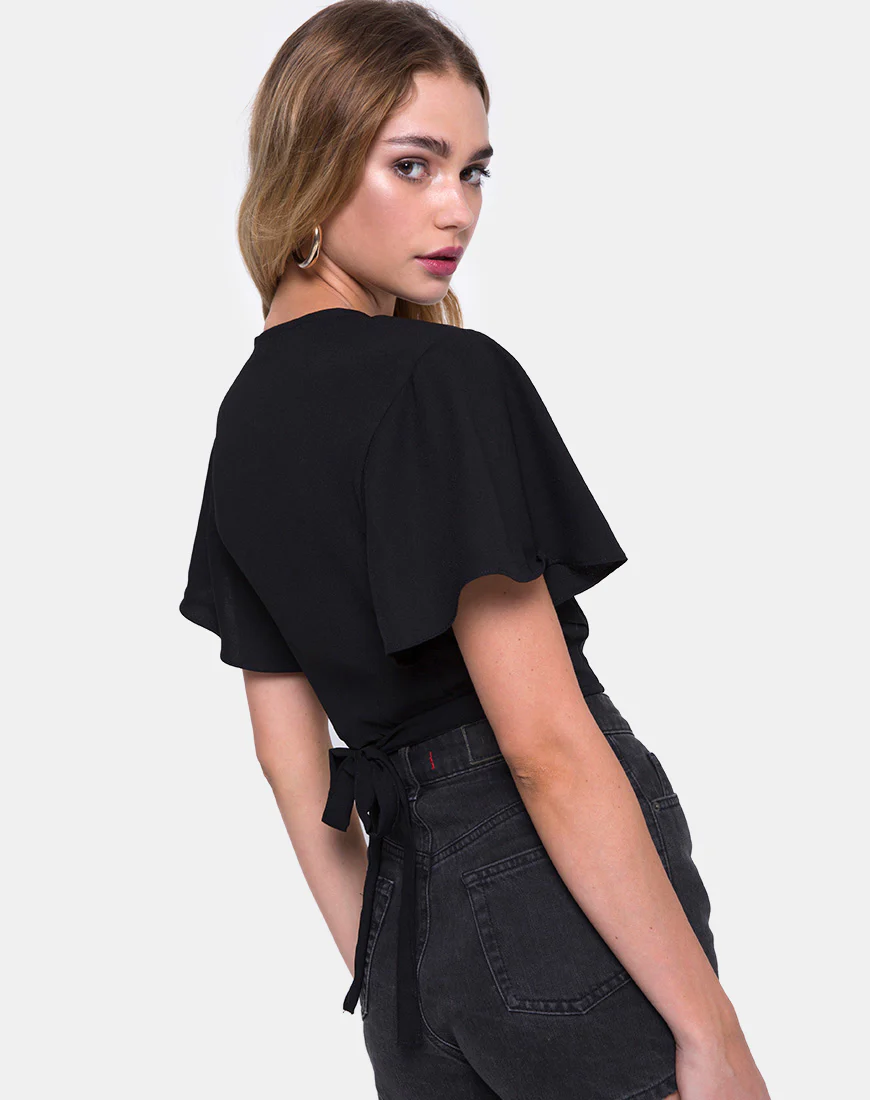 Gios Crop Top in Crep Black - Image 2