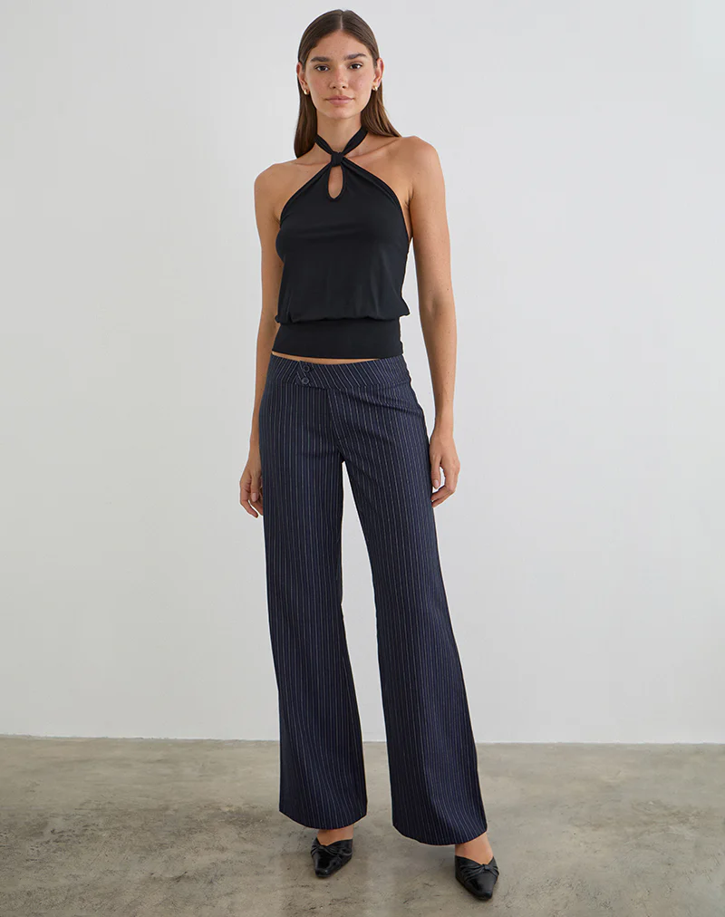 Giunea Knot Halterneck Top in Black - Image 3
