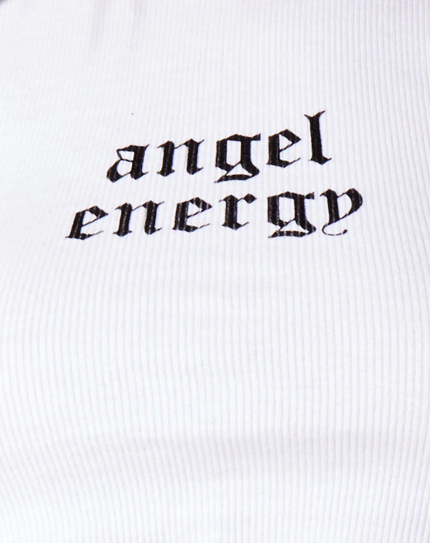 Givas Crop Top in White 'Angel Energy' in Black - Image 5