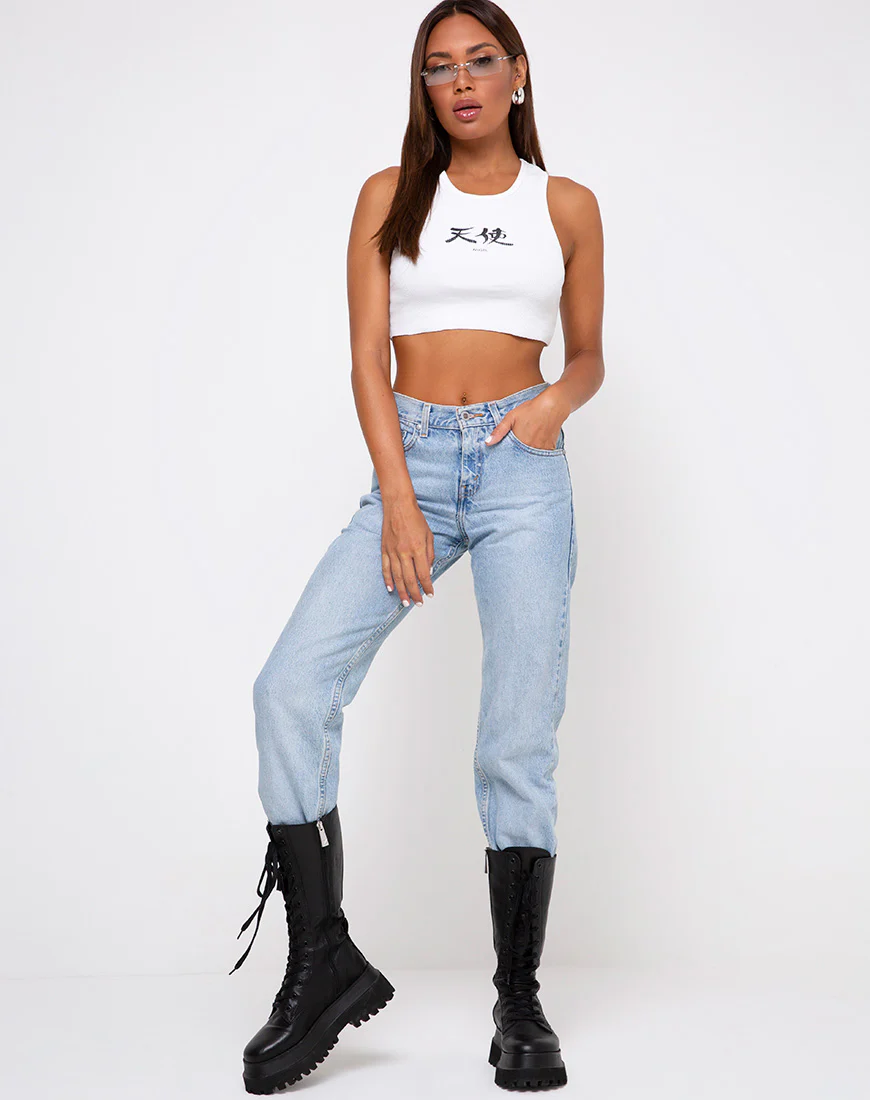 Givas Crop Top in White Japanese Angel - Image 4