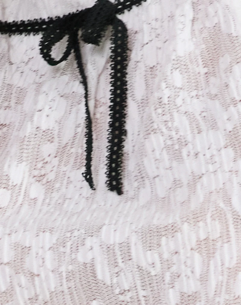 Gladia Halter Neck Mini Dress in Unlined Lace White - Image 5