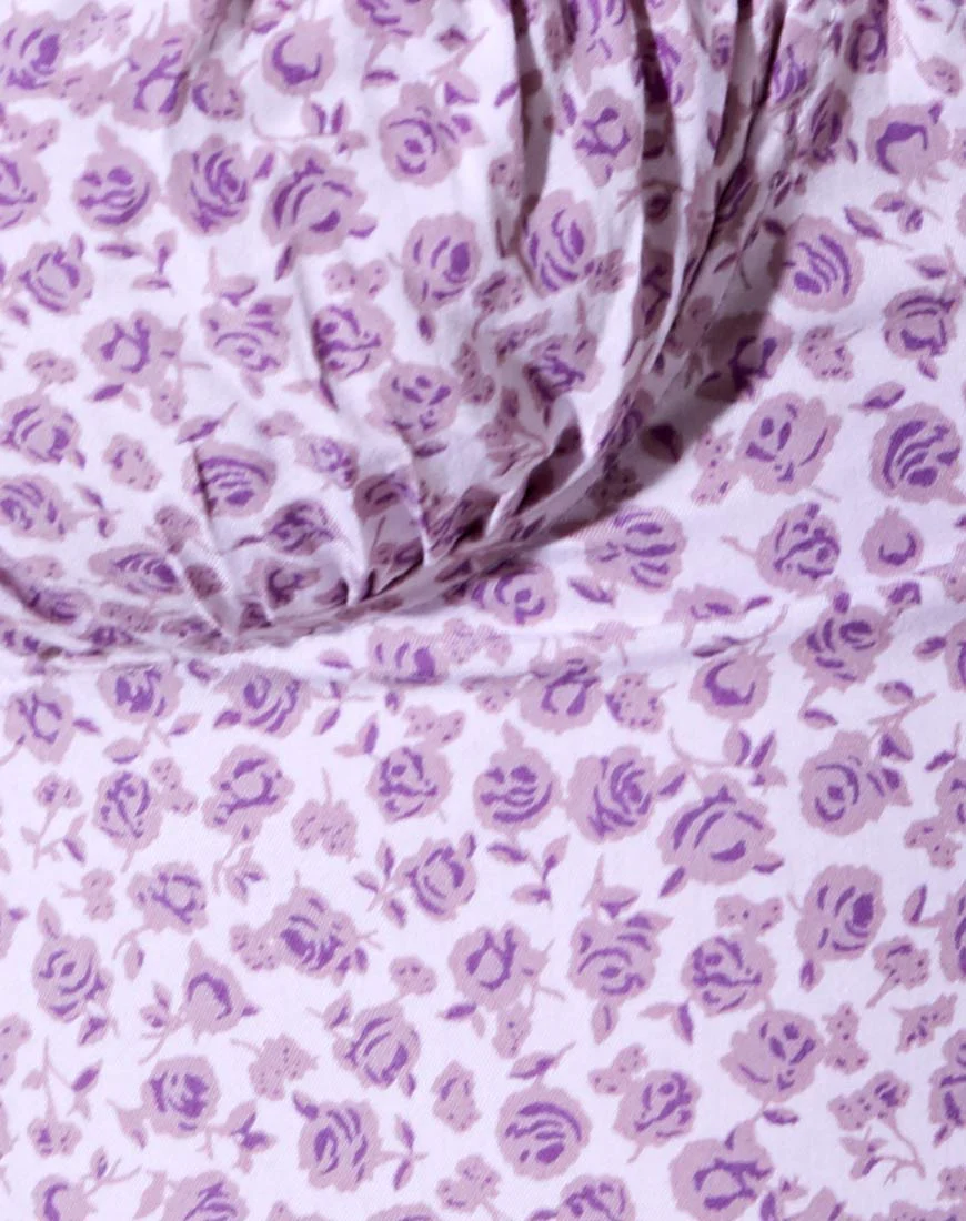 Gladis Vest Top in Ditsy Rose Lilac - Image 7